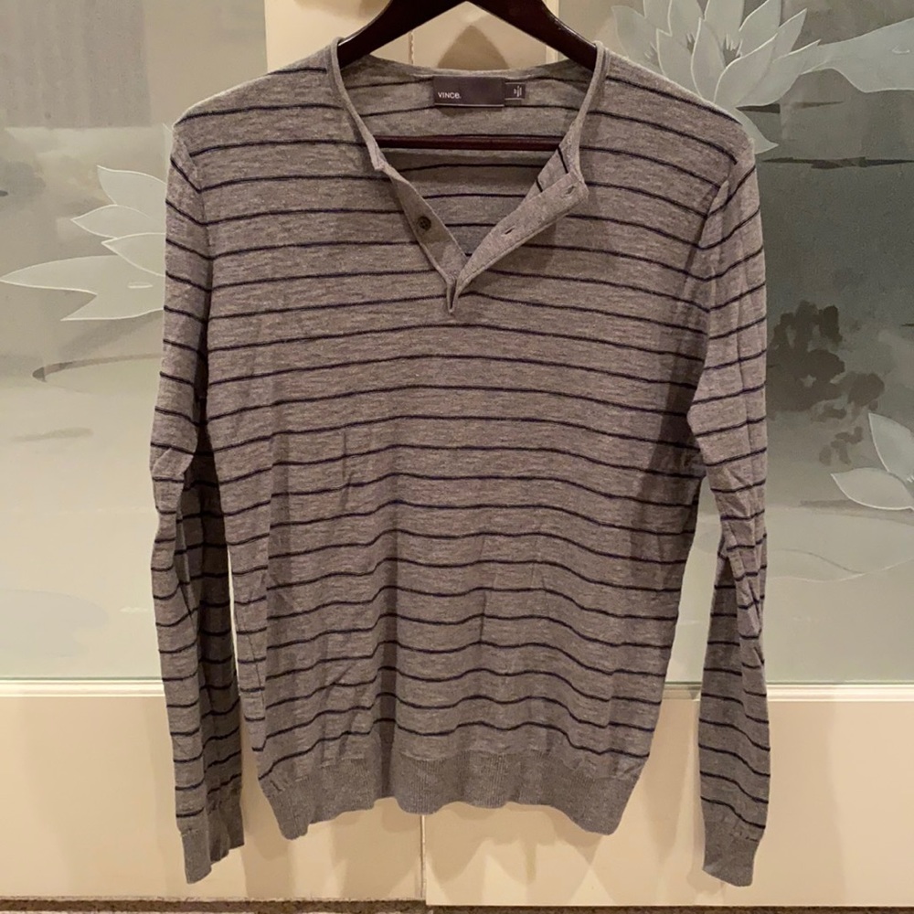 Vince Henley Stripe Shirt Size S